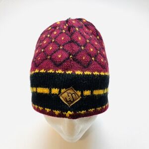 Merkley 100% Virgin Wool‎ Alpine Beanie Hat OS Burgundy Ski School Tassel Canada